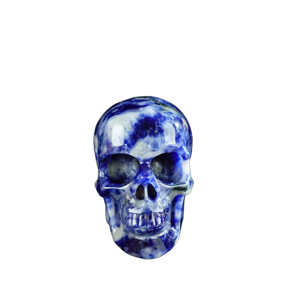 2.2" Sodalite Crystal Skull Carving - Hand Carved Decor