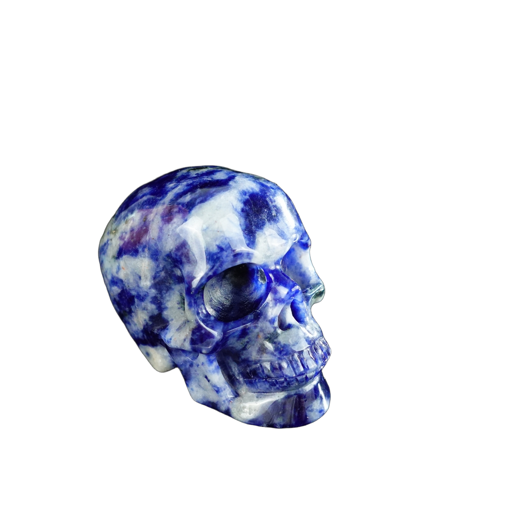 2.2" Sodalite Crystal Skull Carving - Hand Carved Decor