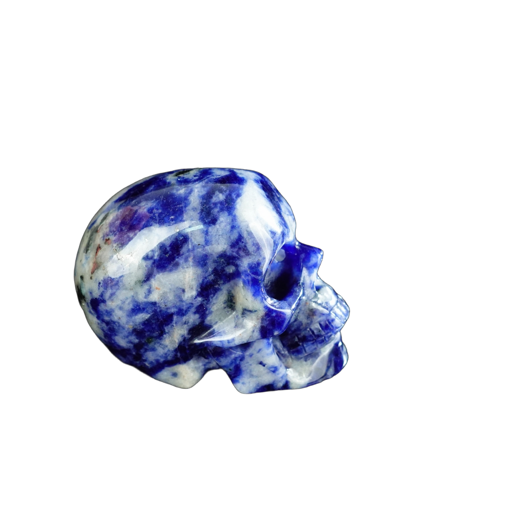 2.2" Sodalite Crystal Skull Carving - Hand Carved Decor