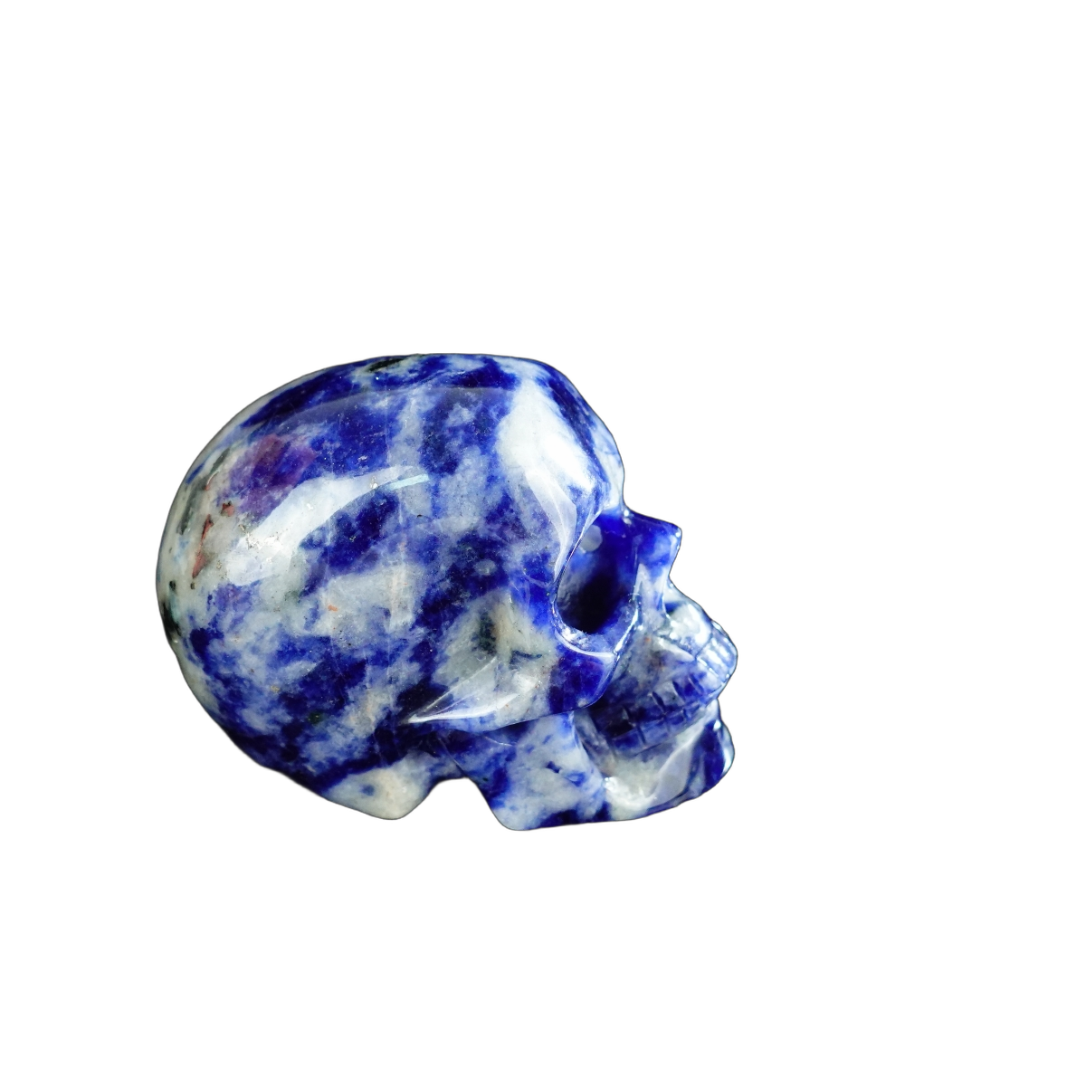 2.2" Sodalite Crystal Skull Carving - Hand Carved Decor