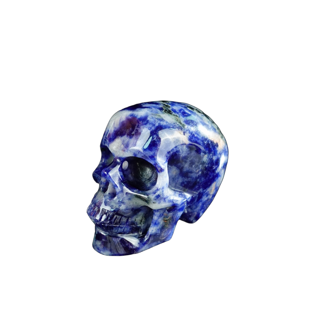 2.2" Sodalite Crystal Skull Carving - Hand Carved Decor
