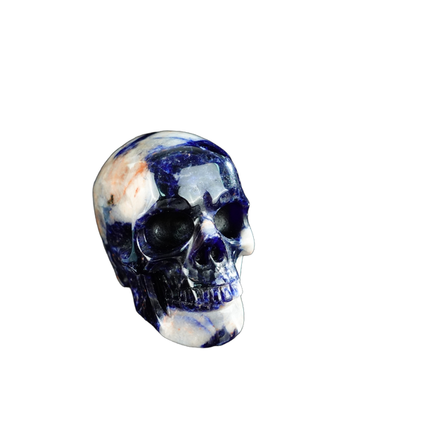 2.2" Sodalite Crystal Skull Carving - Unique Piece #SL08 - alternate view