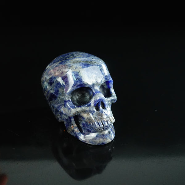 2.2" Sodalite Crystal Skull Carving - Unique Piece #SL13 - alternate view