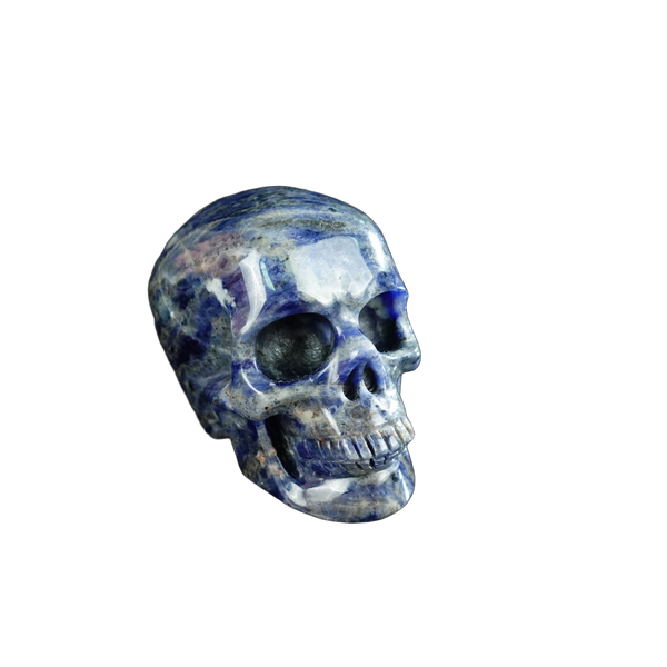 2.2" Sodalite Crystal Skull Carving - Unique Piece #SL13 - alternate view