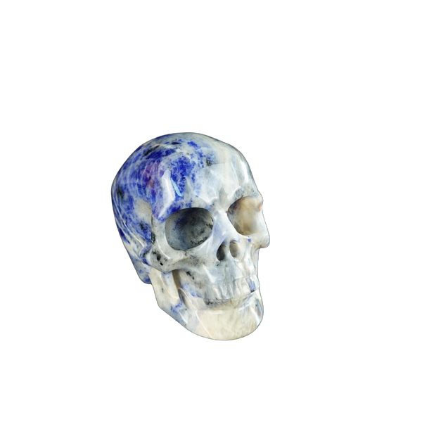 2.2" Sodalite Crystal Skull Carving - Unique Piece #SL15 - alternate view