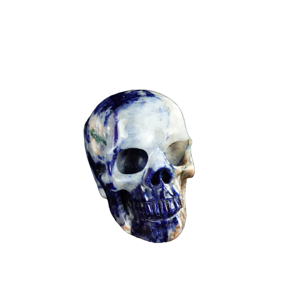 2.2" Sodalite Crystal Skull Carving - Unique Piece #SL17 - alternate view