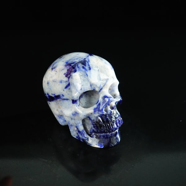 2.2" Sodalite Crystal Skull Carving - Unique Piece #SL18 - alternate view