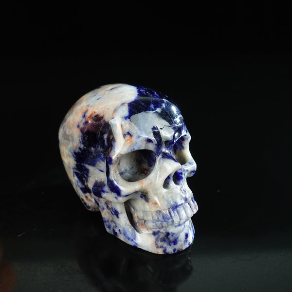 2.2" Sodalite Crystal Skull Carving - Unique Piece #SL19 - alternate view