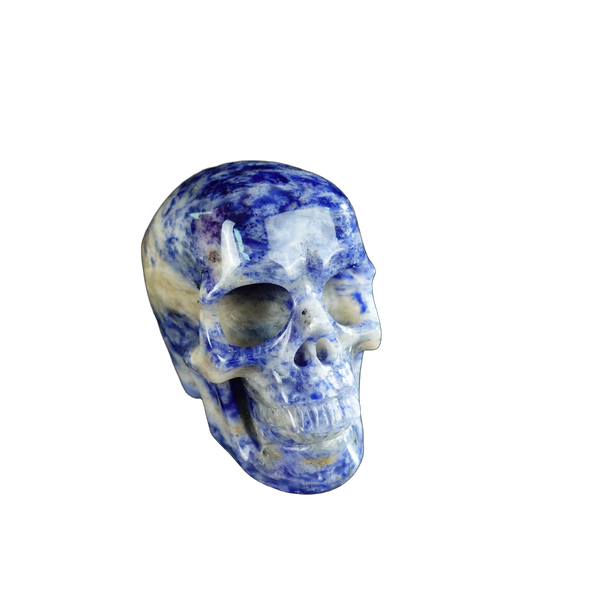 2.2" Sodalite Crystal Skull Carving - Unique Piece #SL20 - alternate view