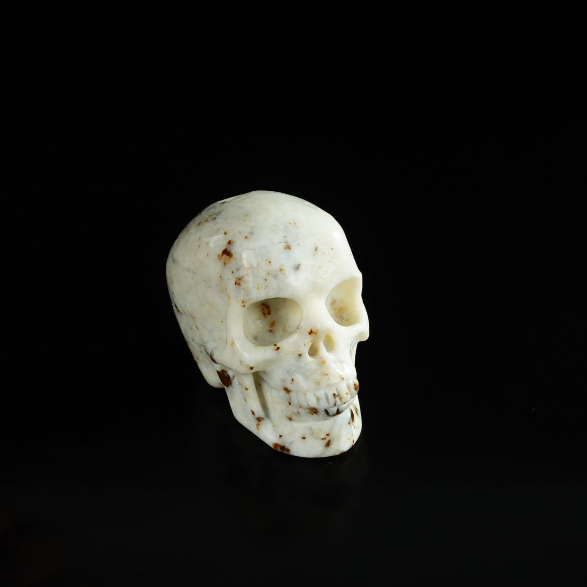 2.2" White Opal Crystal Skull Carving - Unique Piece #WO01