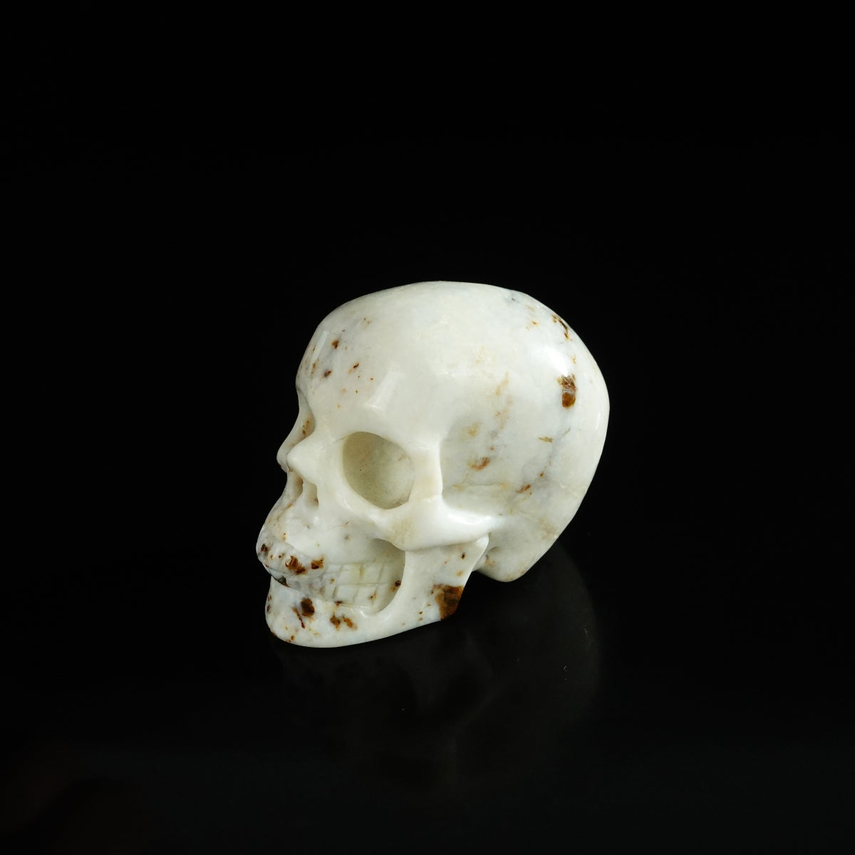 2.2" White Opal Crystal Skull Carving - Unique Piece #WO01
