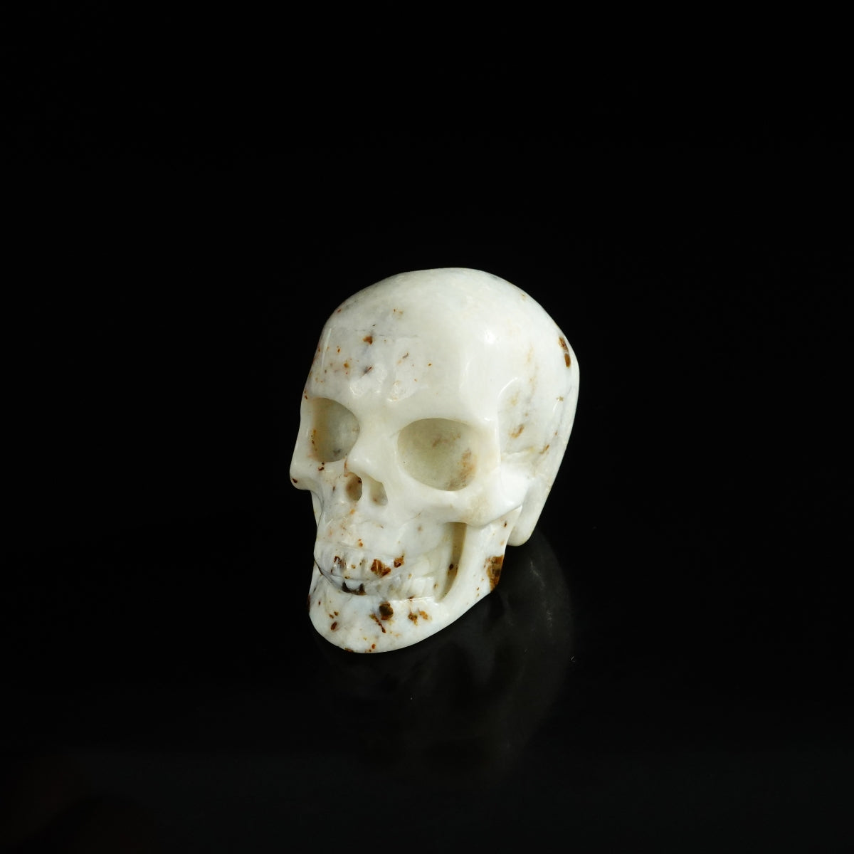 2.2" White Opal Crystal Skull Carving - Unique Piece #WO01