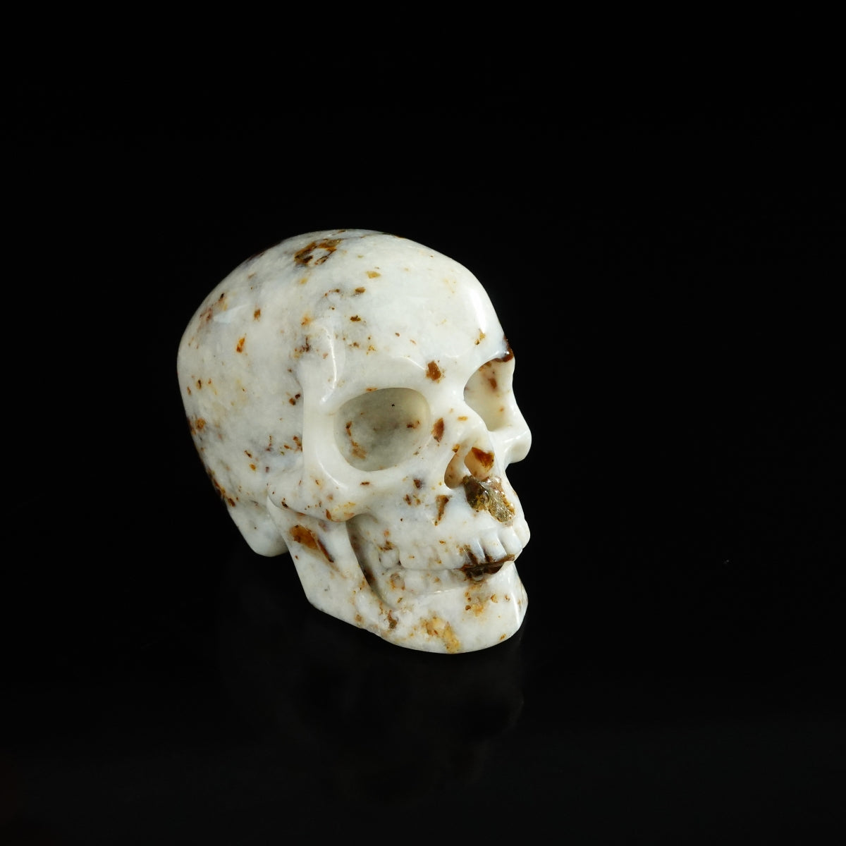 2.2" White Opal Crystal Skull Carving - Unique Piece #WO04