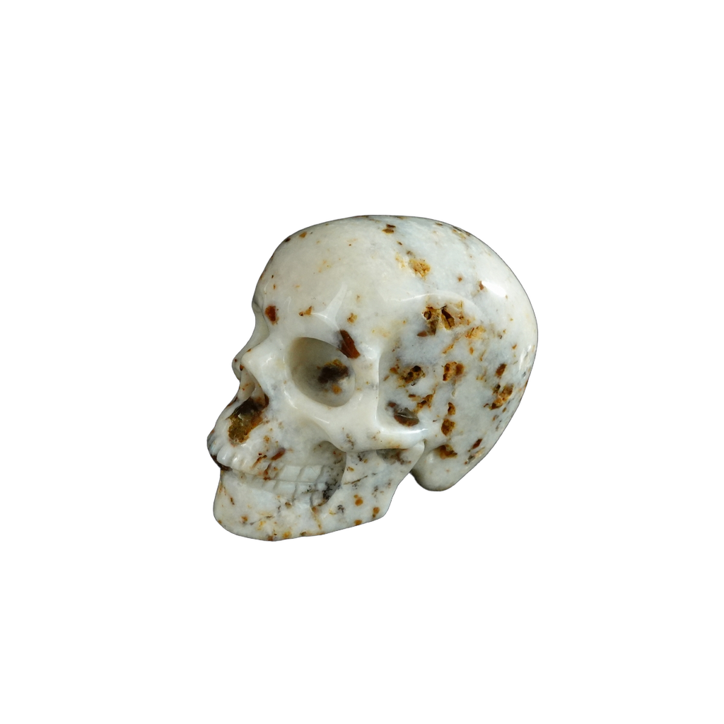 2.2" White Opal Crystal Skull Carving - Unique Piece #WO04