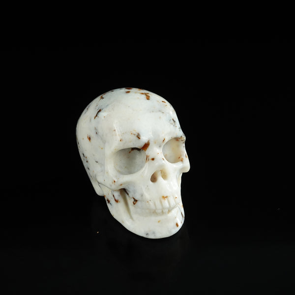 2.2" White Opal Crystal Skull Carving - Unique Piece #WO05 - alternate view