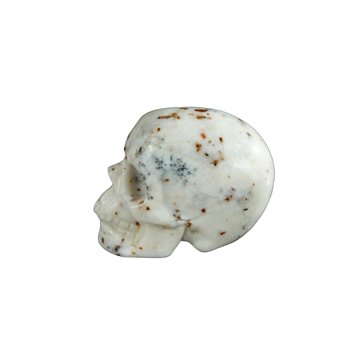 2.2" White Opal Crystal Skull Carving - Hand Carved Decor