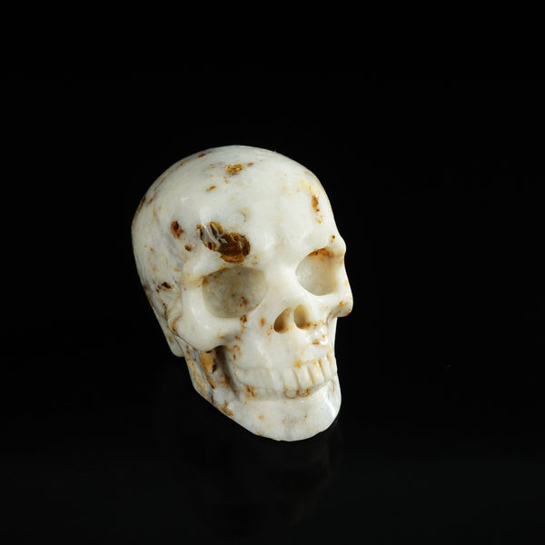 2.2" White Opal Crystal Skull Carving - Unique Piece #WO06 - alternate view