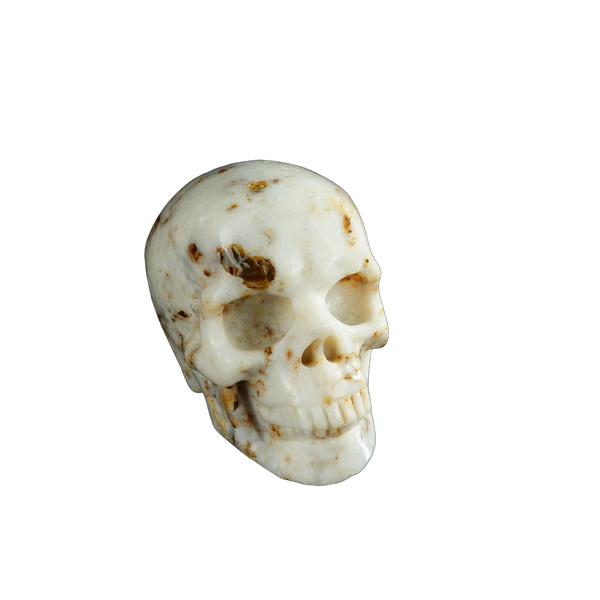 2.2" White Opal Crystal Skull Carving - Unique Piece #WO06 - alternate view