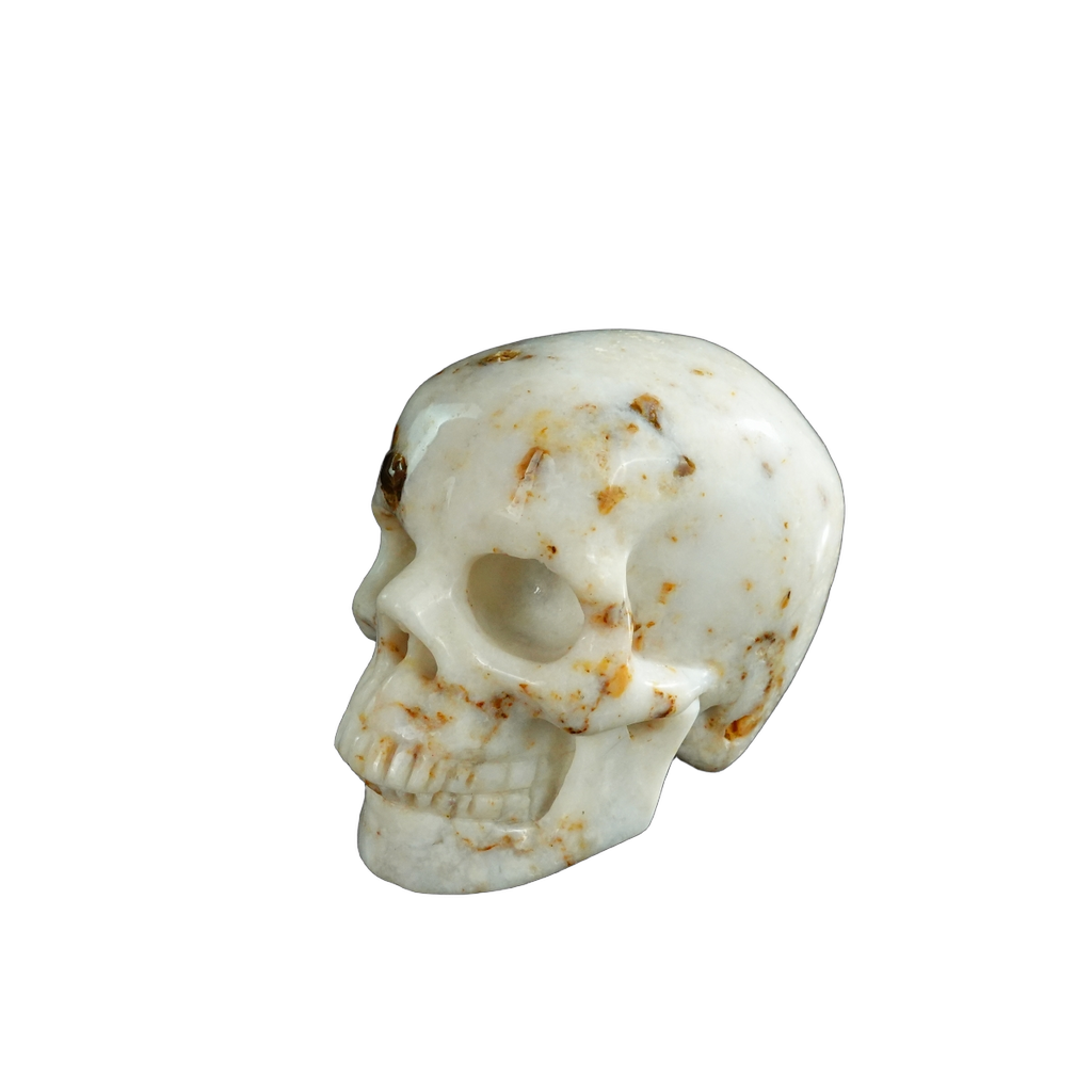 2.2" White Opal Crystal Skull Carving - Unique Piece #WO06
