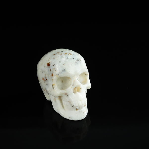 2.2" White Opal Crystal Skull Carving - Unique Piece #WO11 - alternate view