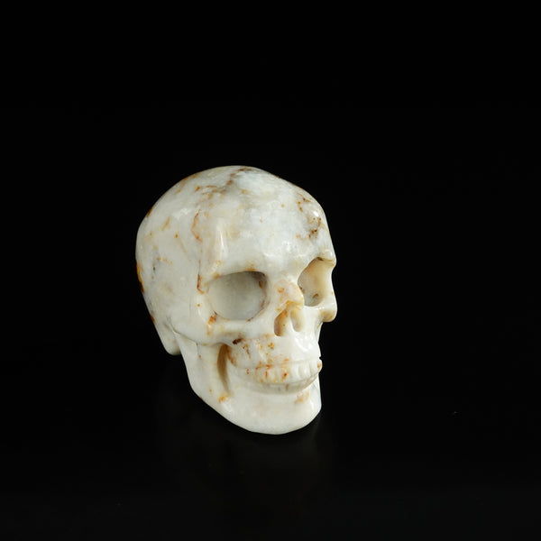 2.2" White Opal Crystal Skull Carving - Unique Piece #WO17 - alternate view