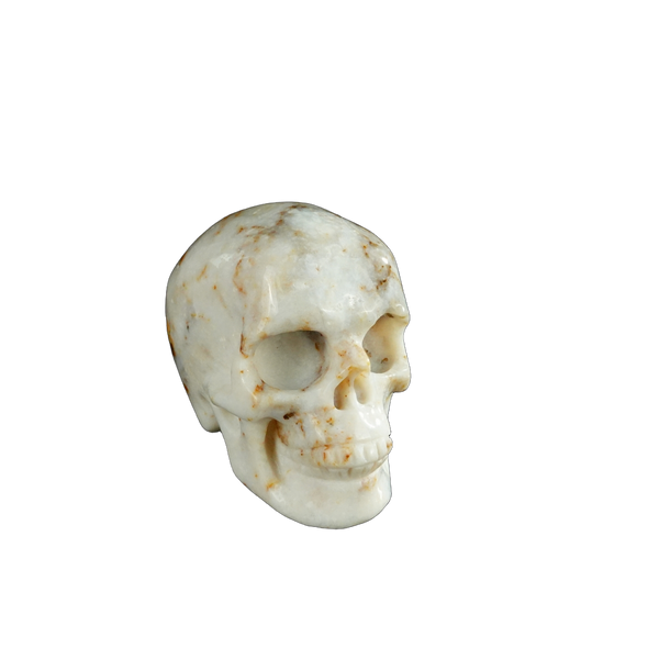2.2" White Opal Crystal Skull Carving - Unique Piece #WO17 - alternate view