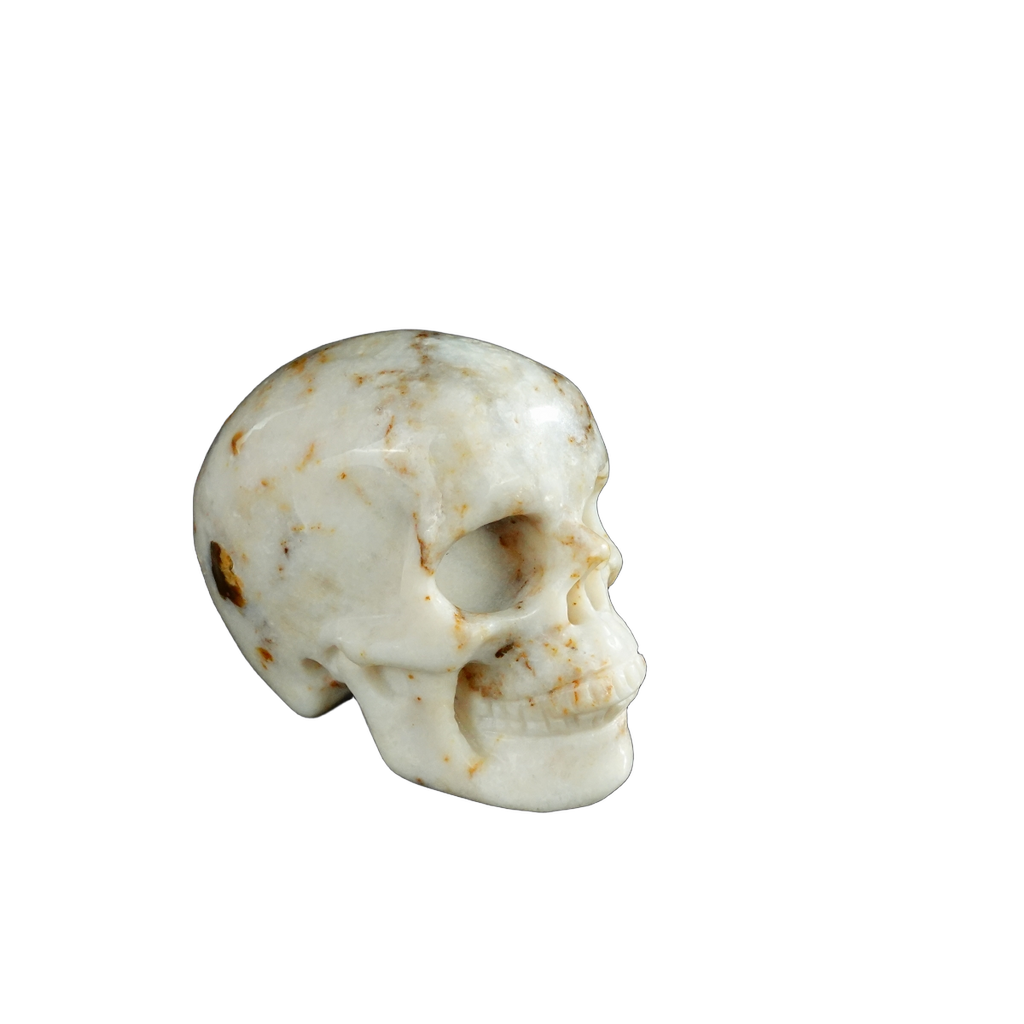 2.2" White Opal Crystal Skull Carving - Unique Piece #WO17