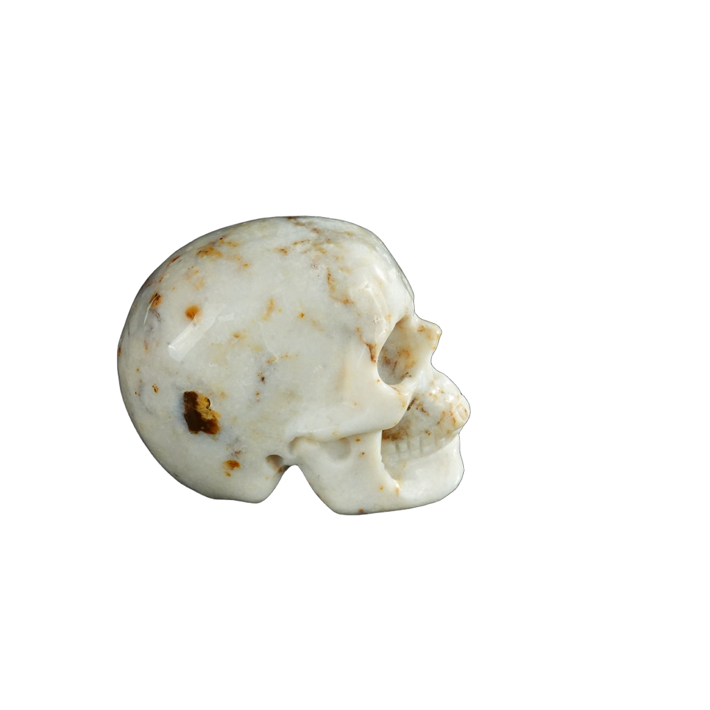 2.2" White Opal Crystal Skull Carving - Unique Piece #WO17