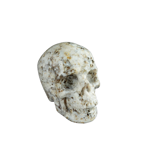 2.2" White Opal Crystal Skull Carving - Unique Piece #WO18 - alternate view