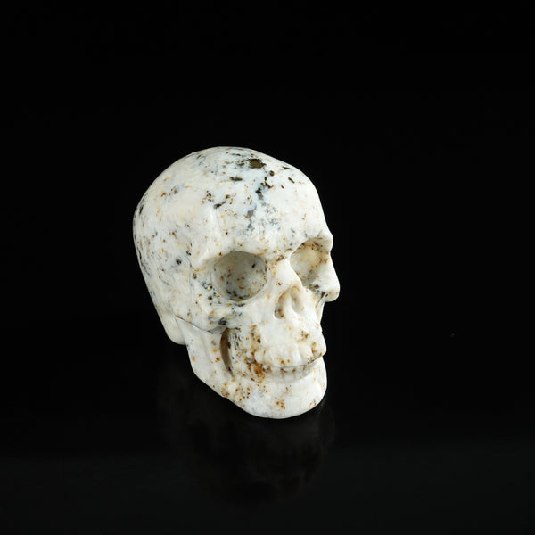 2.2" White Opal Crystal Skull Carving - Unique Piece #WO19 - alternate view