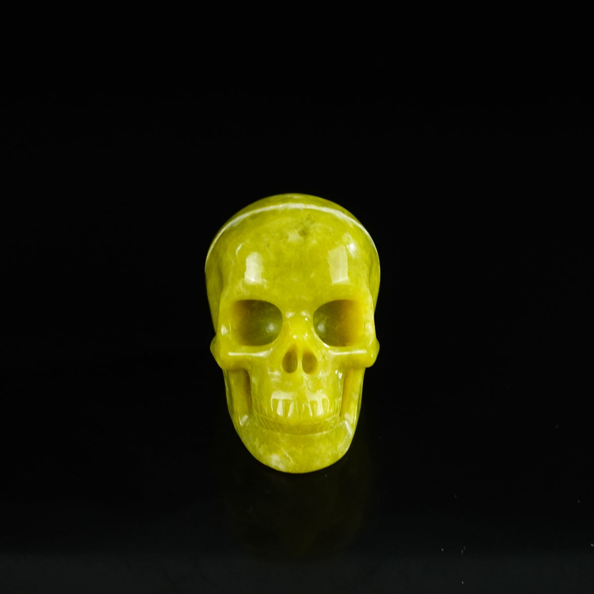 2.2" Serpentine Crystal Skull Carving - Unique Piece #XJ01