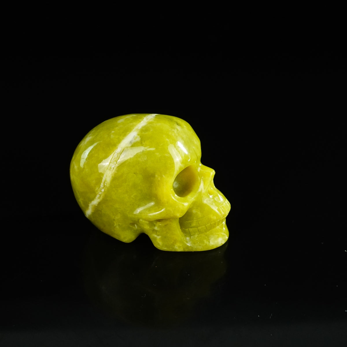 2.2" Serpentine Crystal Skull Carving - Unique Piece #XJ01