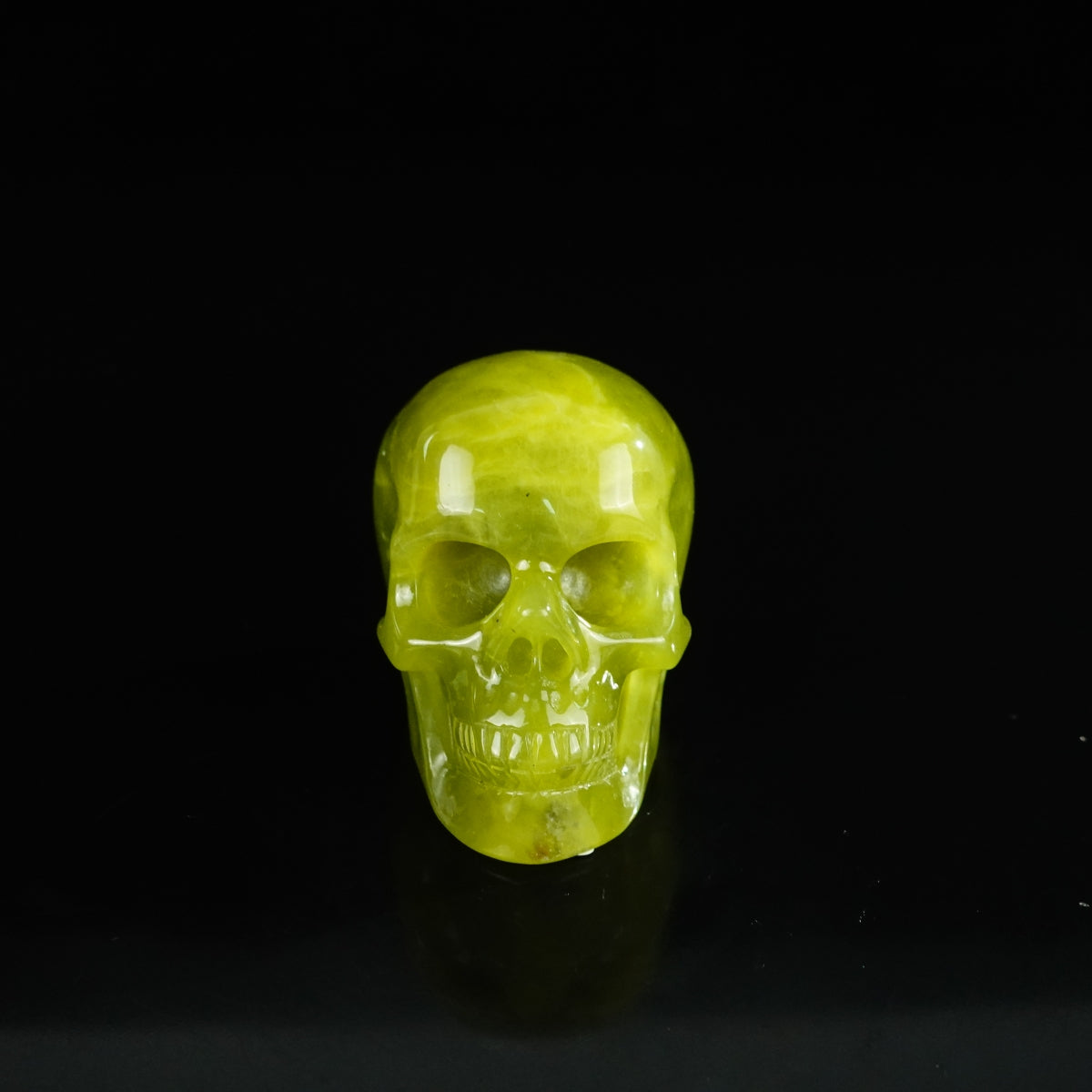2.2" Serpentine Crystal Skull Carving - Unique Piece #XJ02