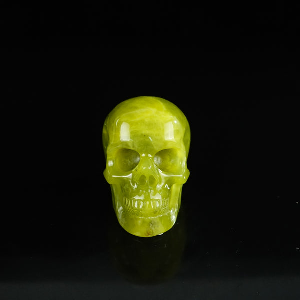 2.2" Serpentine Crystal Skull Carving - Unique Piece #XJ02