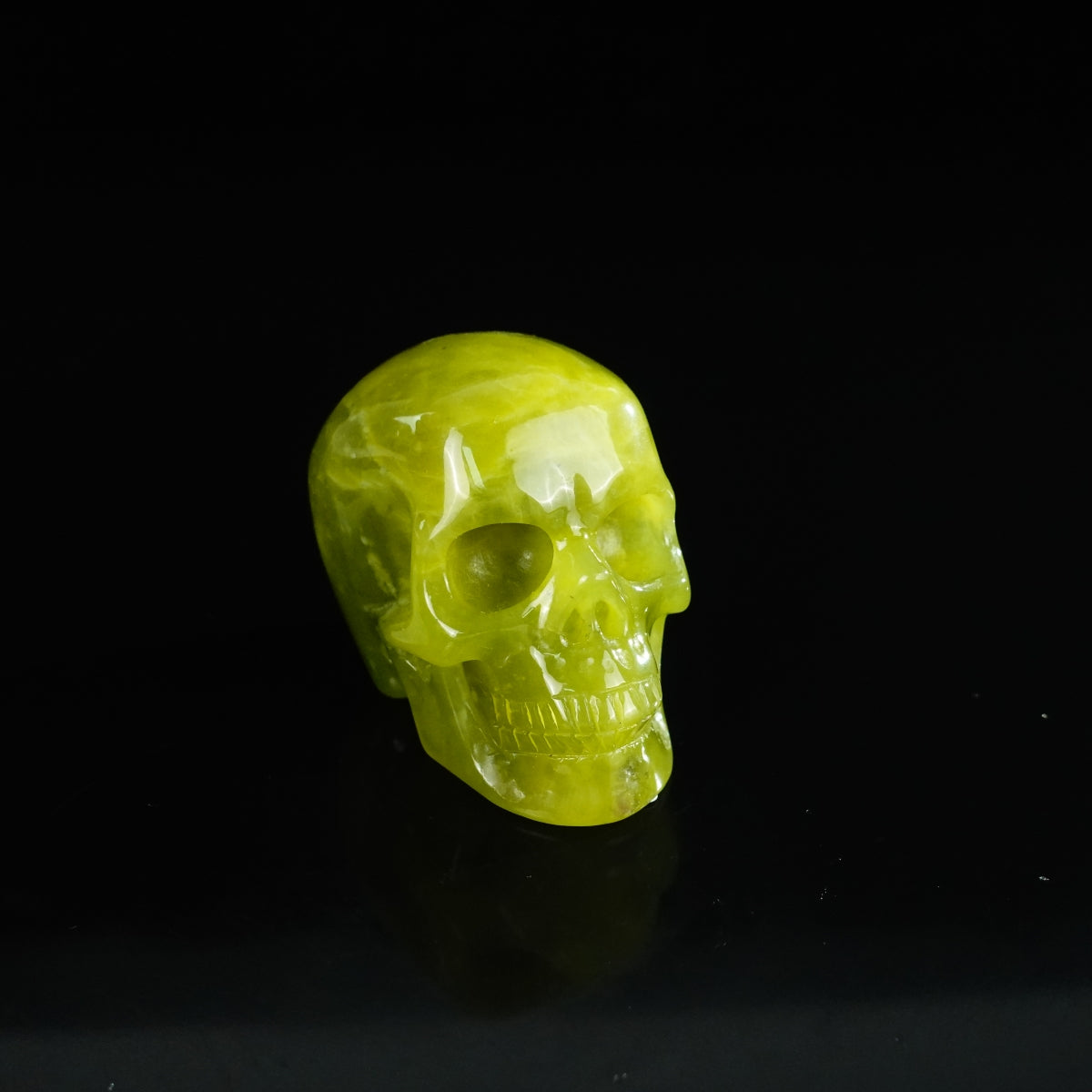 2.2" Serpentine Crystal Skull Carving - Unique Piece #XJ02