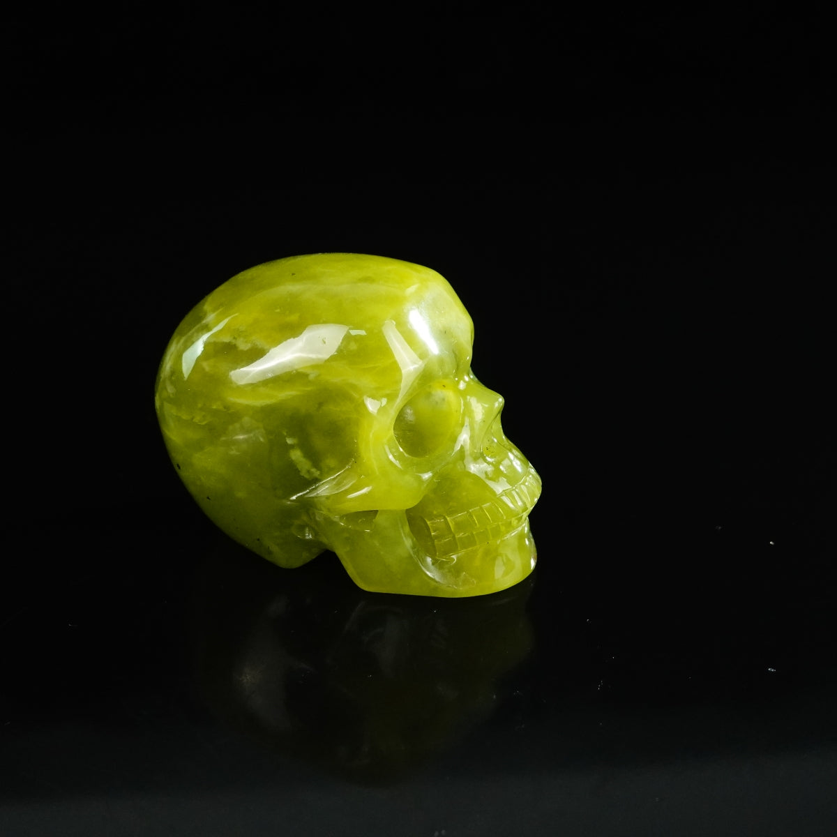 2.2" Serpentine Crystal Skull Carving - Unique Piece #XJ02