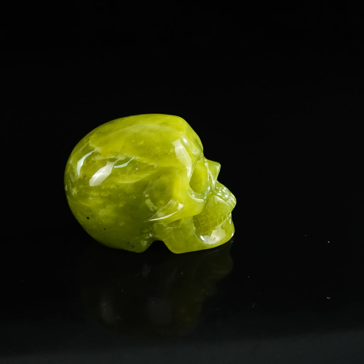 2.2" Serpentine Crystal Skull Carving - Unique Piece #XJ02