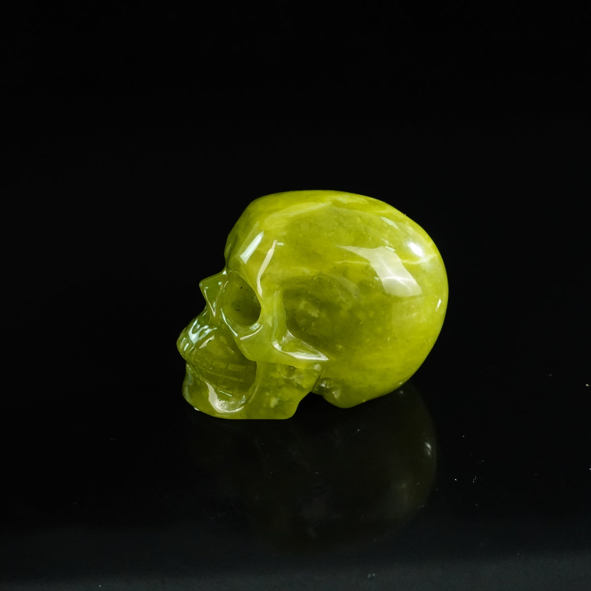 2.2" Serpentine Crystal Skull Carving - Unique Piece #XJ02