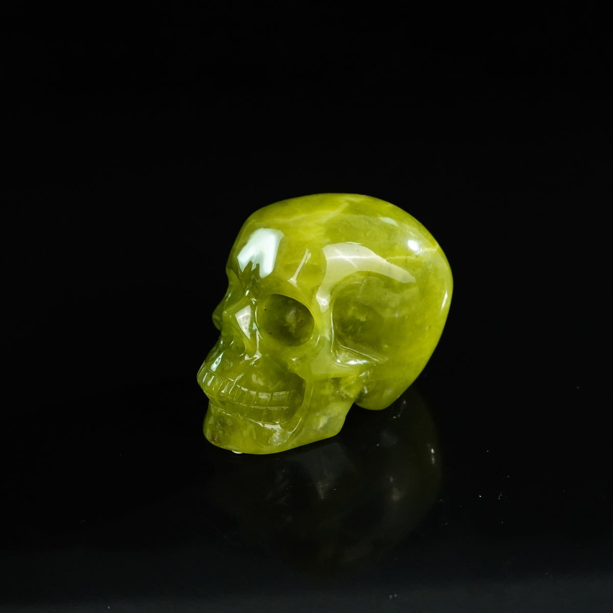 2.2" Serpentine Crystal Skull Carving - Unique Piece #XJ02