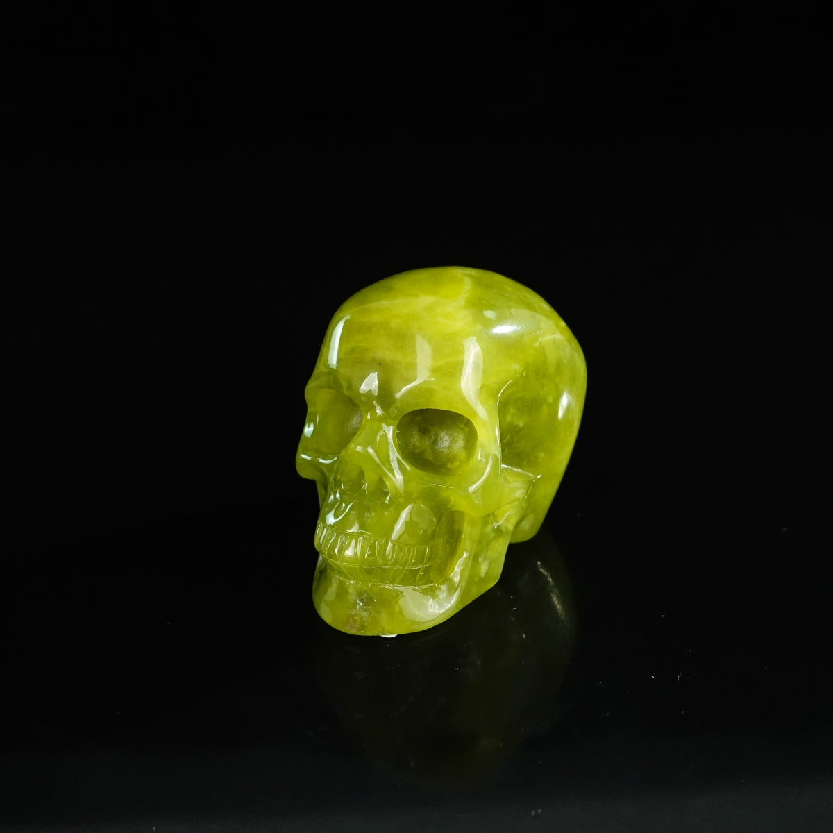 2.2" Serpentine Crystal Skull Carving - Unique Piece #XJ02