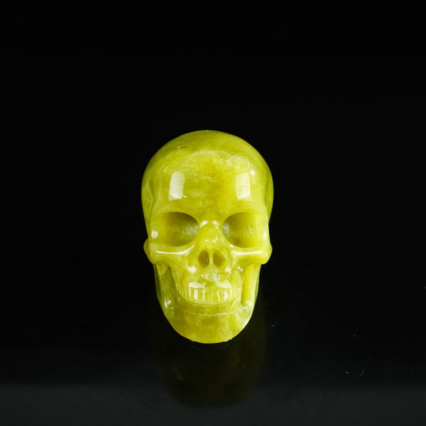 2.2" Serpentine Crystal Skull Carving - Unique Piece #XJ03