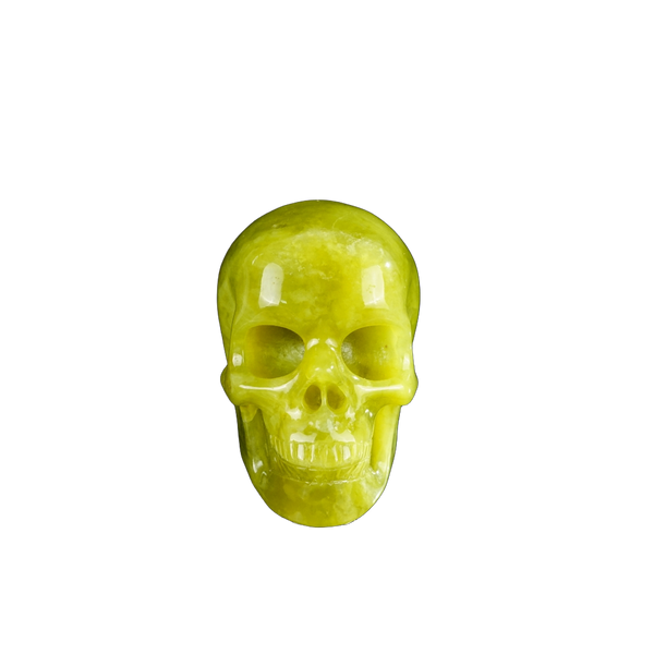 2.2" Serpentine Crystal Skull Carving - Hand Carved Decor