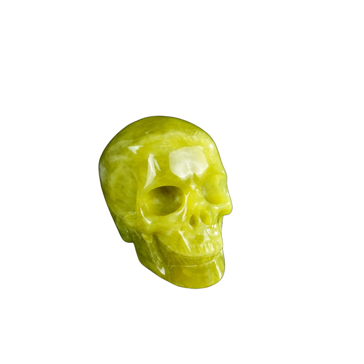 2.2" Serpentine Crystal Skull Carving - Hand Carved Decor