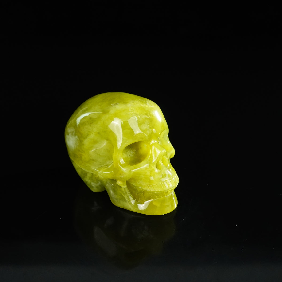 2.2" Serpentine Crystal Skull Carving - Unique Piece #XJ03