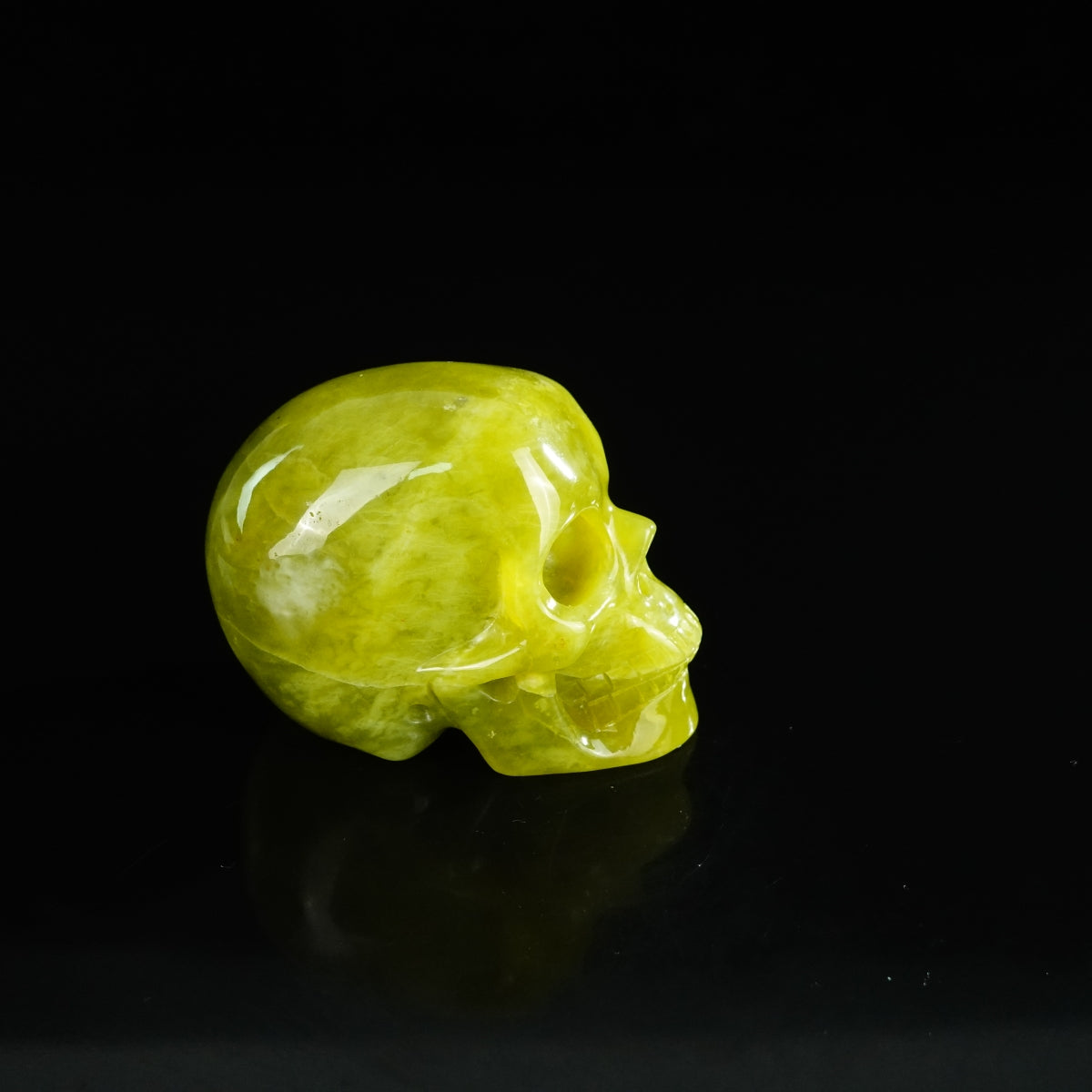 2.2" Serpentine Crystal Skull Carving - Unique Piece #XJ03