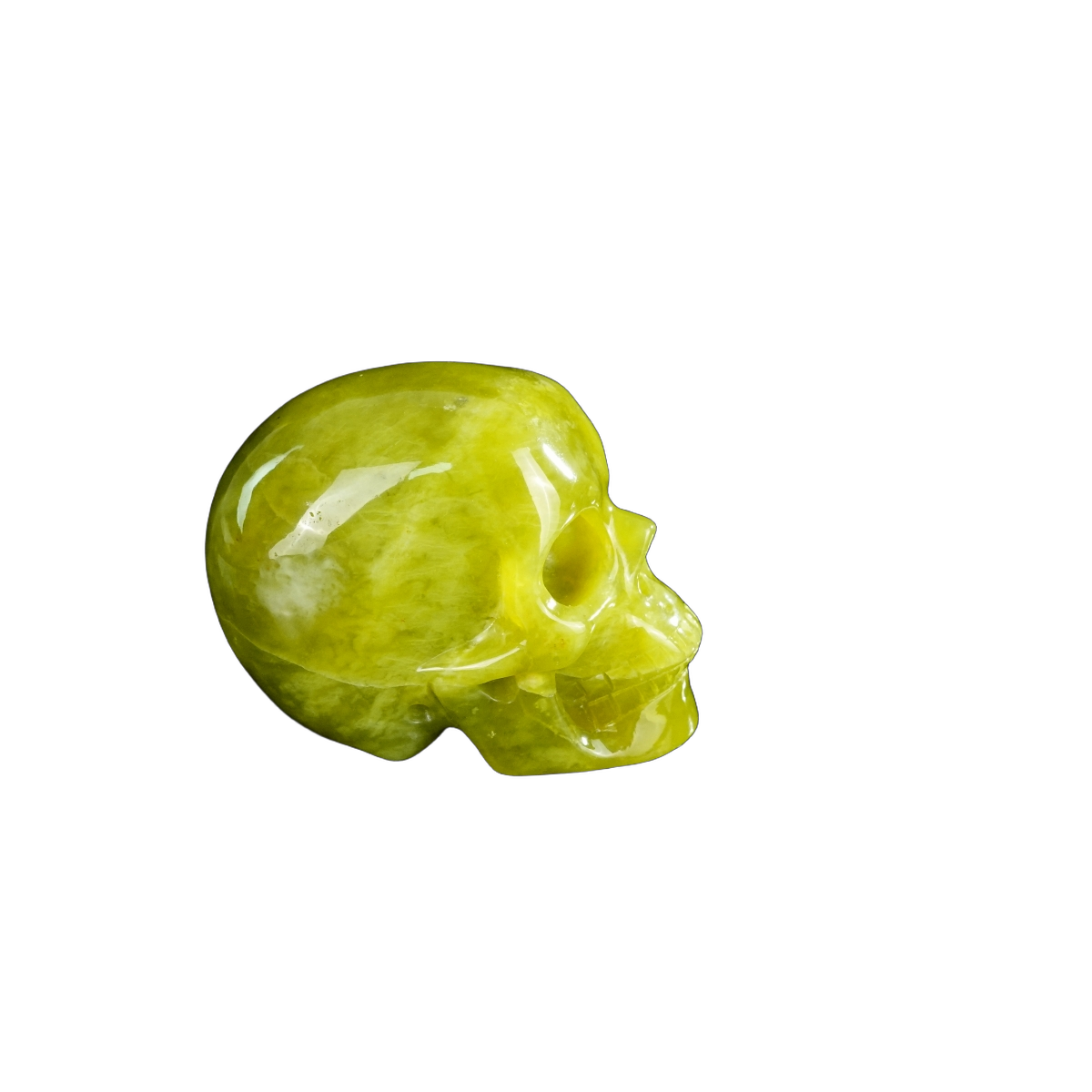 2.2" Serpentine Crystal Skull Carving - Hand Carved Decor