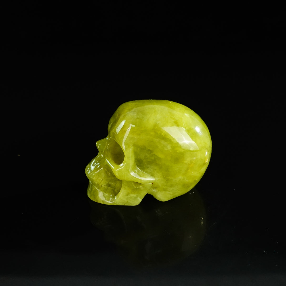 2.2" Serpentine Crystal Skull Carving - Unique Piece #XJ03
