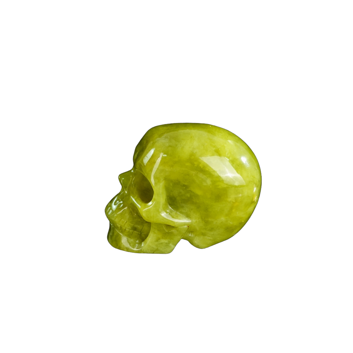 2.2" Serpentine Crystal Skull Carving - Hand Carved Decor