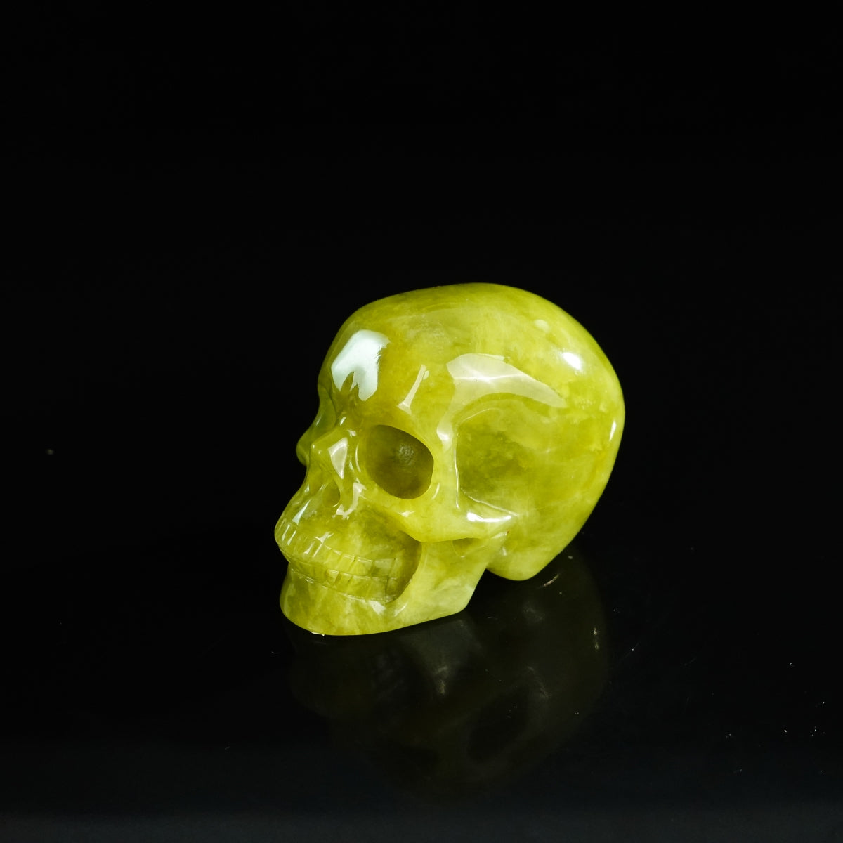 2.2" Serpentine Crystal Skull Carving - Unique Piece #XJ03