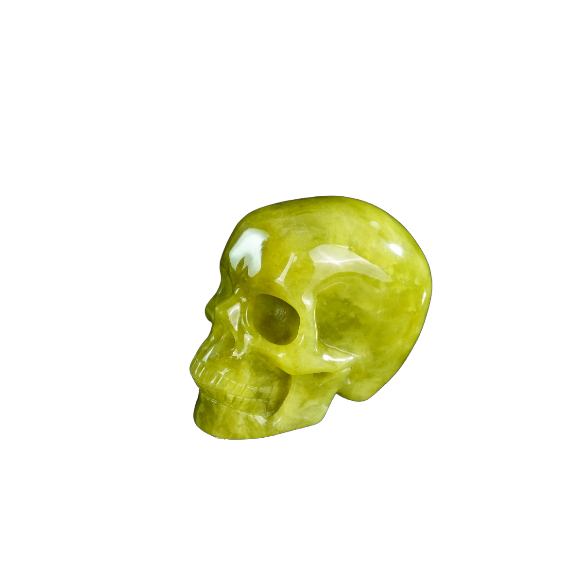 2.2" Serpentine Crystal Skull Carving - Hand Carved Decor
